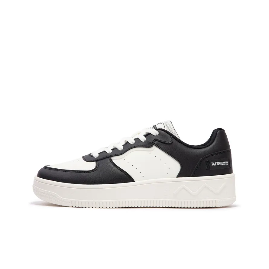 361° Air Force One Anti Slip Wear Resistant Low Top Skateboard Shoes Men's White Black