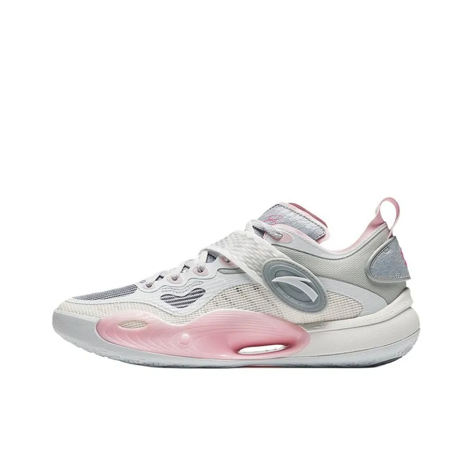 Anta Splash 6 Shock Absorbers Slip Resistant Low Top Basketball Shoes Men's White Gray