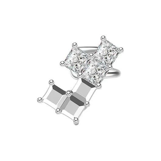 Abyb Charming Нет Hole Девушка Блестящий Минималистский стиль Нижняя заколка On Серьги Pain Бесплатно Сердце Нижняя заколка On Серьги Женская Серебряная