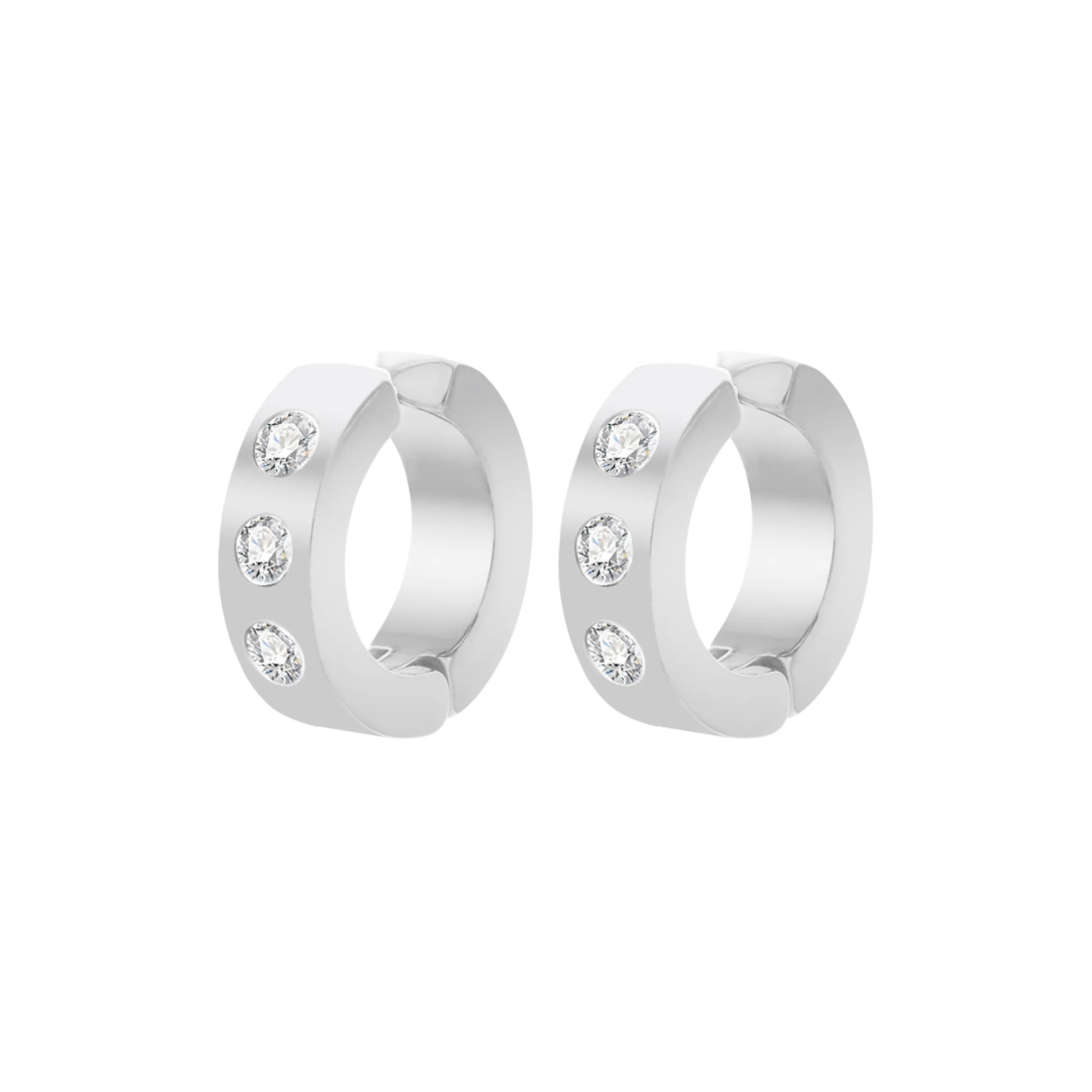 Cooraree Титановая сталь Нижняя заколка Серьги On Unisex