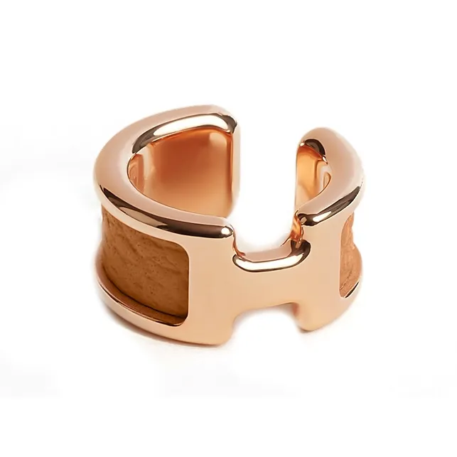 HERMES Olympe Gold Plated Clip On Earrings Women's