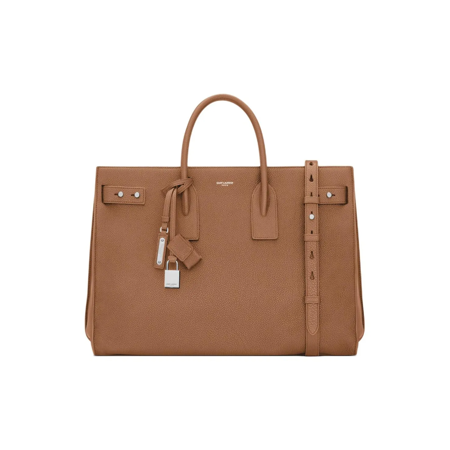 SAINT LAURENT SAC DE JOUR Calfskin Tote Bag, Shopping Bag, Handbag Men's Brown