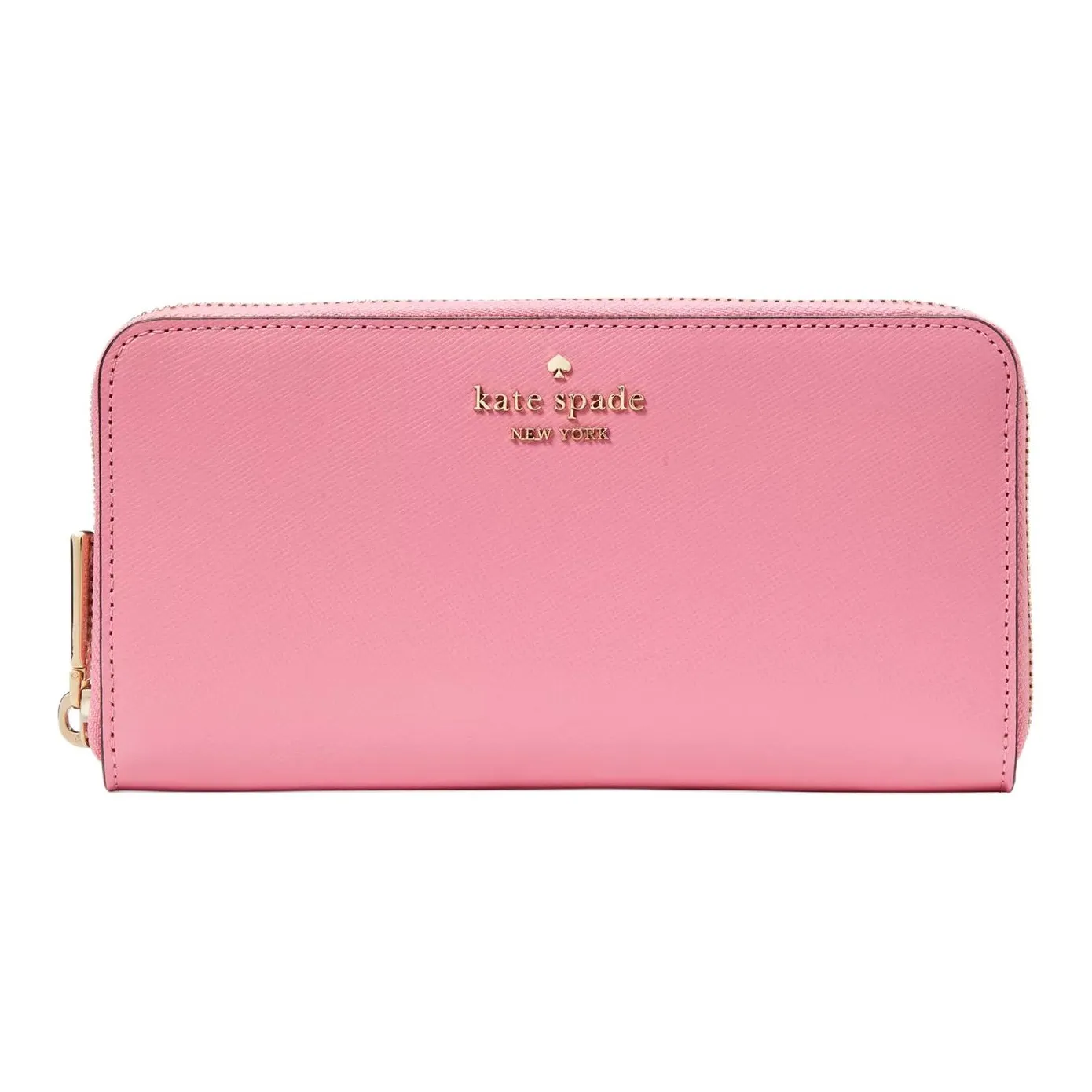 Kate Spade Cross Grain Leather Wallet Large Size Women's Blossom Pink Red