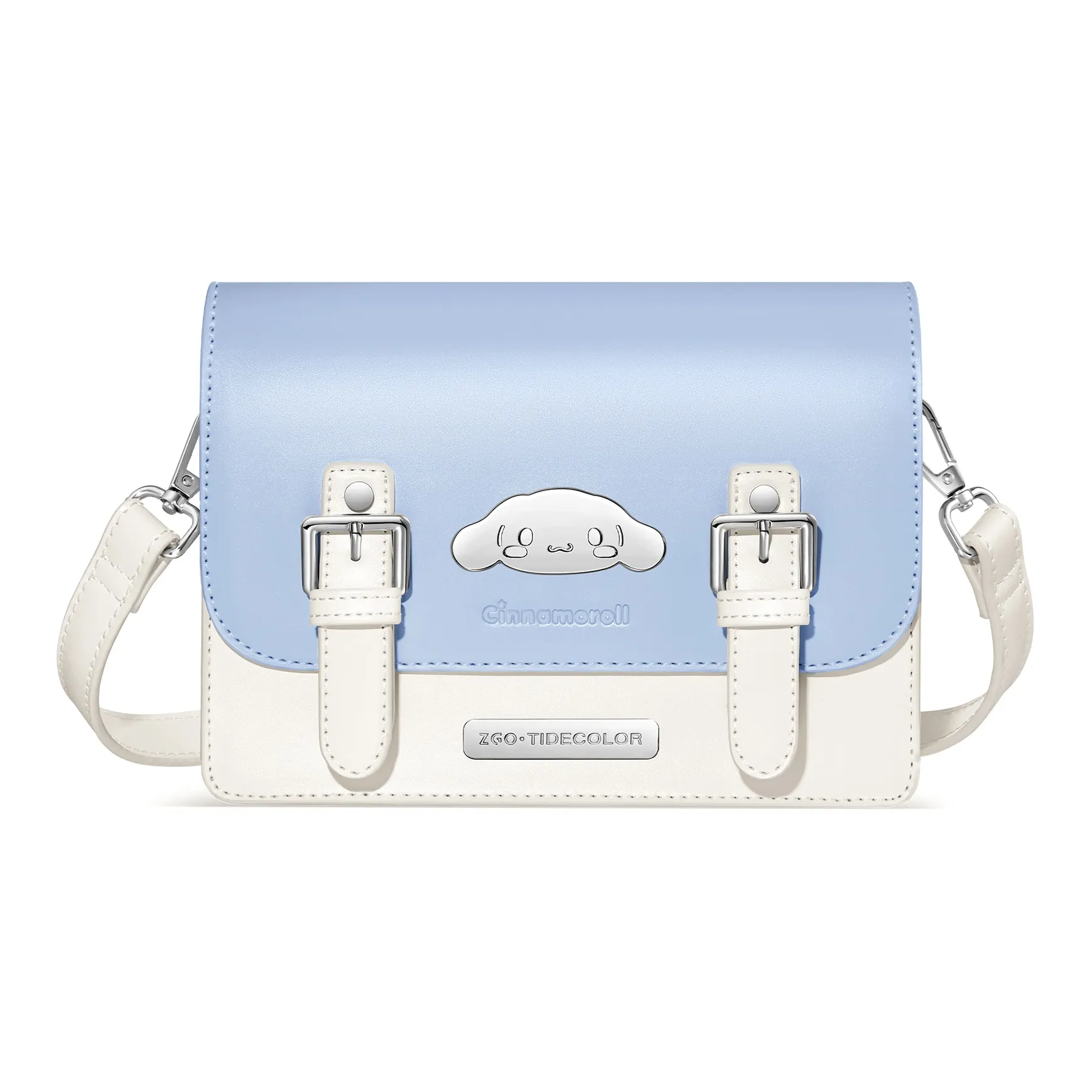 Zgo Sanrio, Collaboration IP Edition PU Messenger Satchel Bag, Shoulder Bag Women's White Blue Multicolor