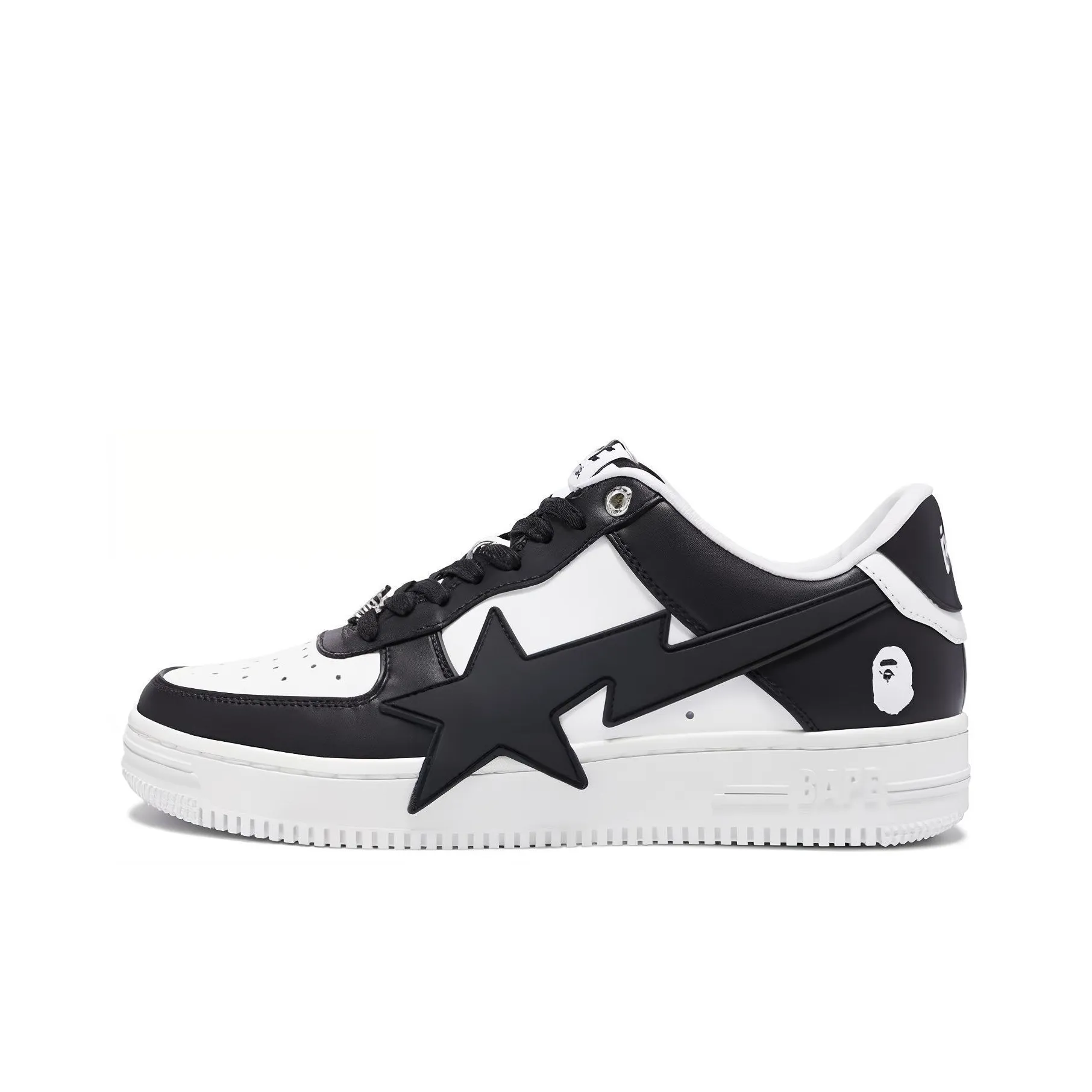 A BATHING APE STA OS Anti Slip Wear Resistant Low Top Skateboard Shoes Men's White Black