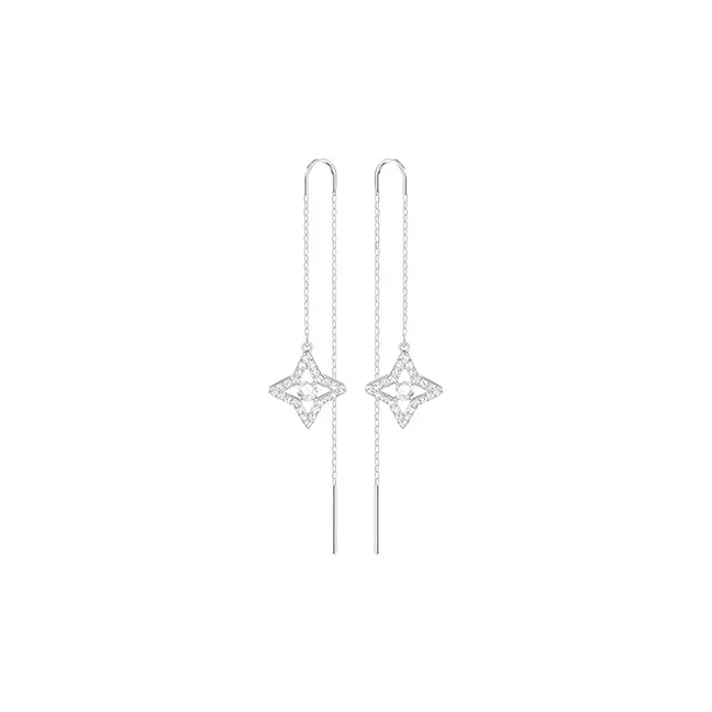 Swarovski Artificial Crystal Drop Earrings Women's White