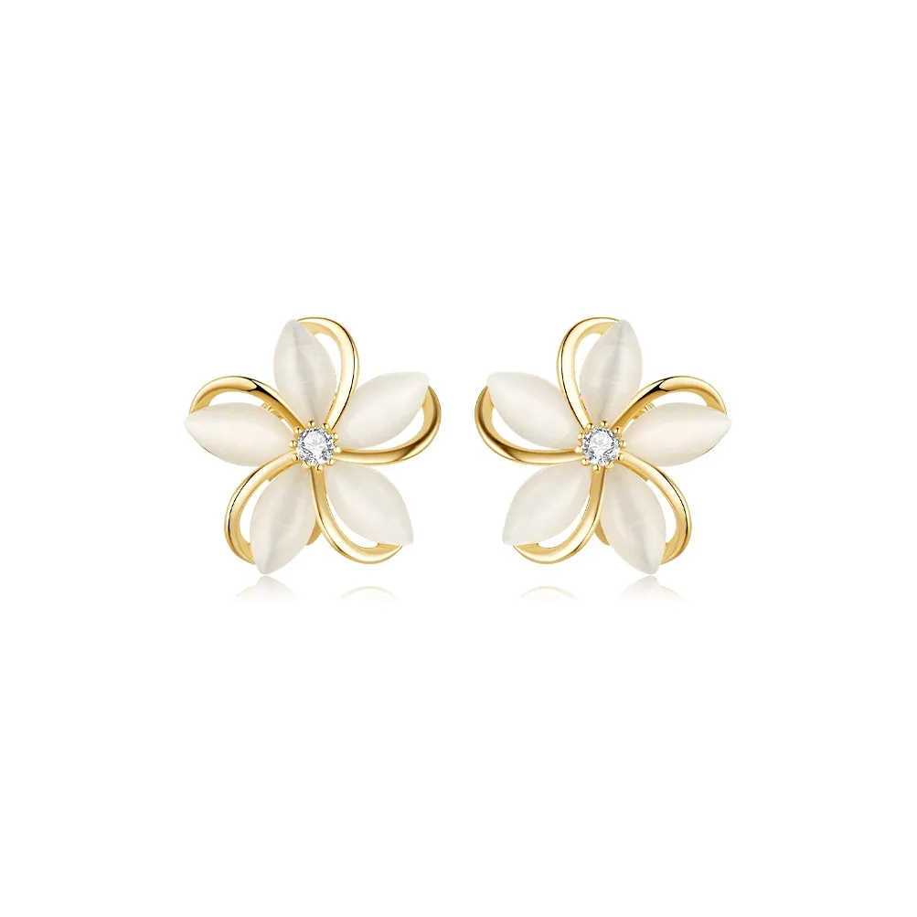 MCK Стекло Кошачий глаз Нижняя заколка On Серьги Женские Золотой