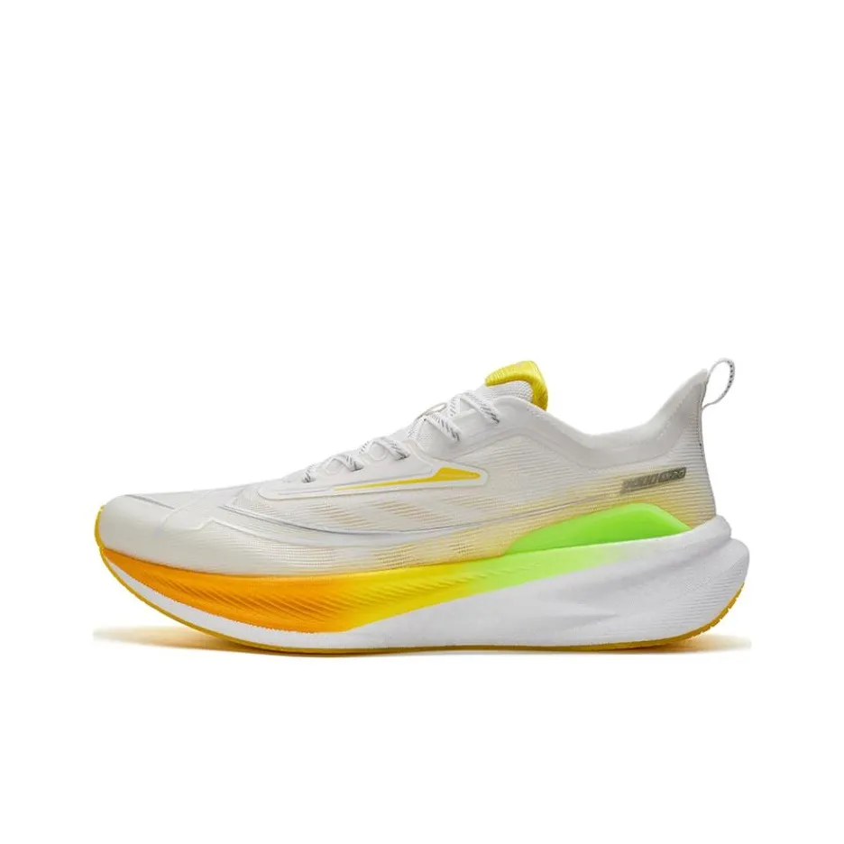 XTEP Two Thousand Kilometers 2.0 Running Shoes Men's Low Top Sail White/Fluorescent Lime Green