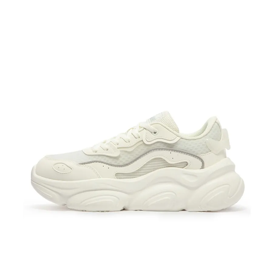 361° Moe Claws Anti-Slip And Wear-Resistant Breathable Low-Top Casual Shoes Women's Feather White