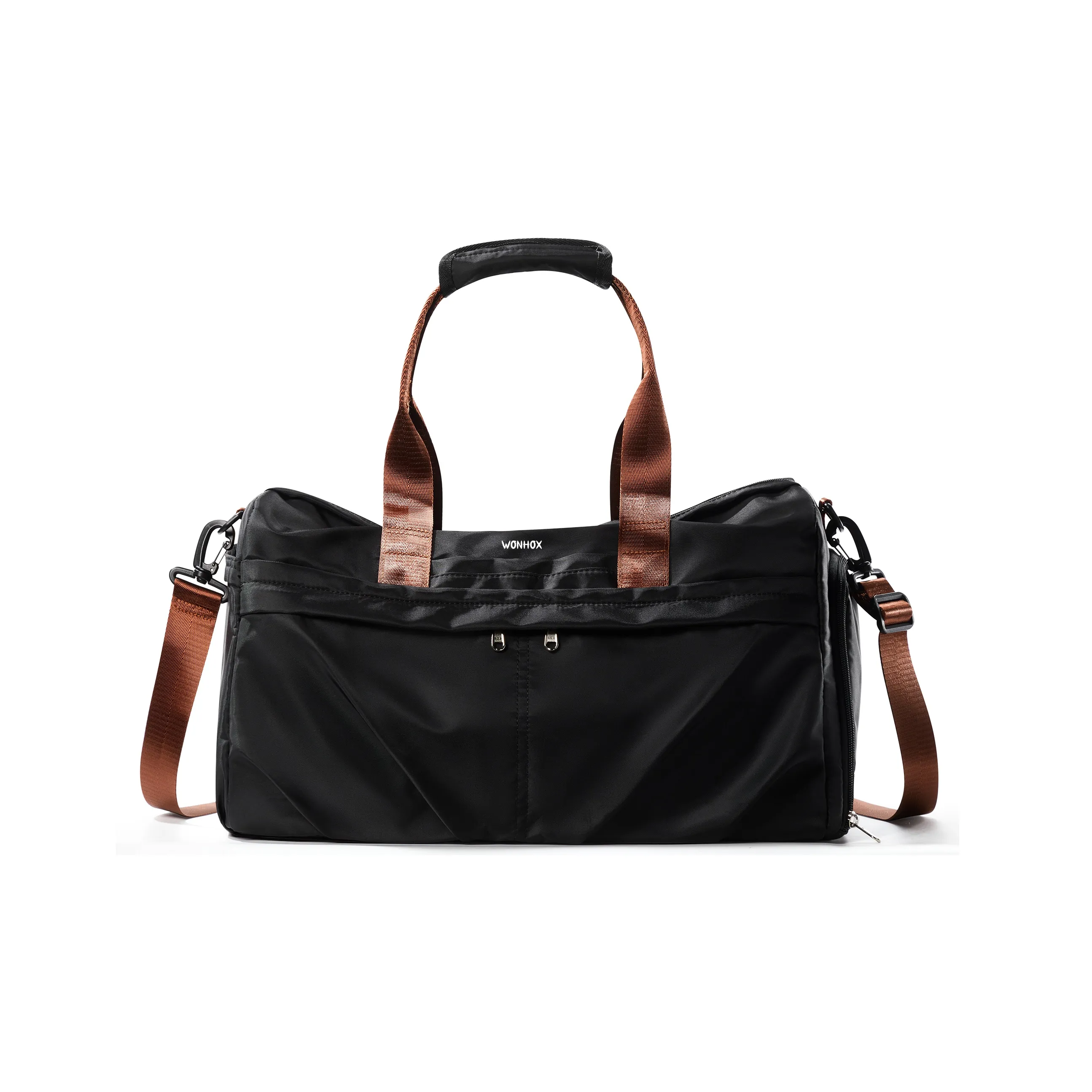 WONHOX Нейлоновая сумка через плечо сумка для рук спортивная сумка сумка для путешествий большая унисекс экрю с коричневым черным коричневый