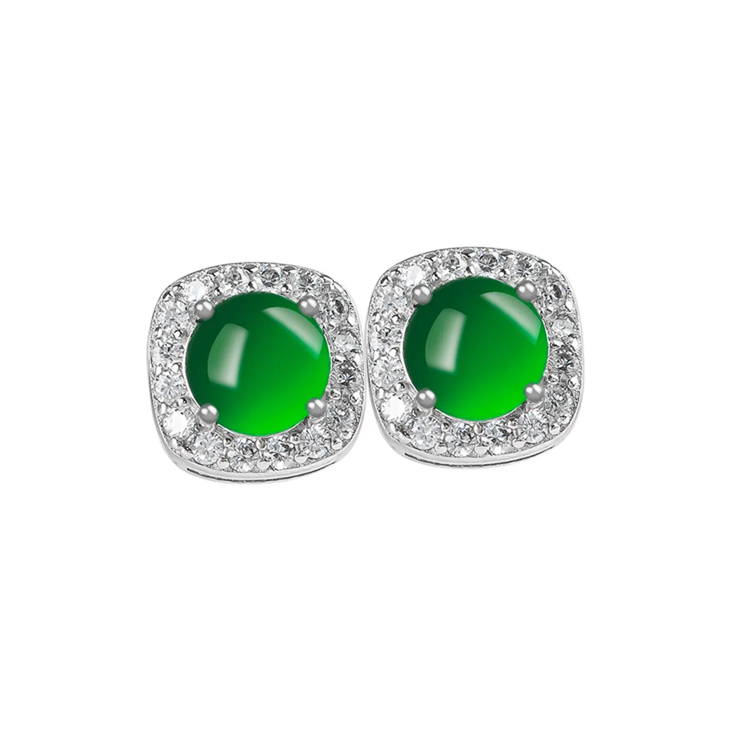 Saints Throwback Uniforms Ice Glutinous Jadeite Stud Earrings Women's