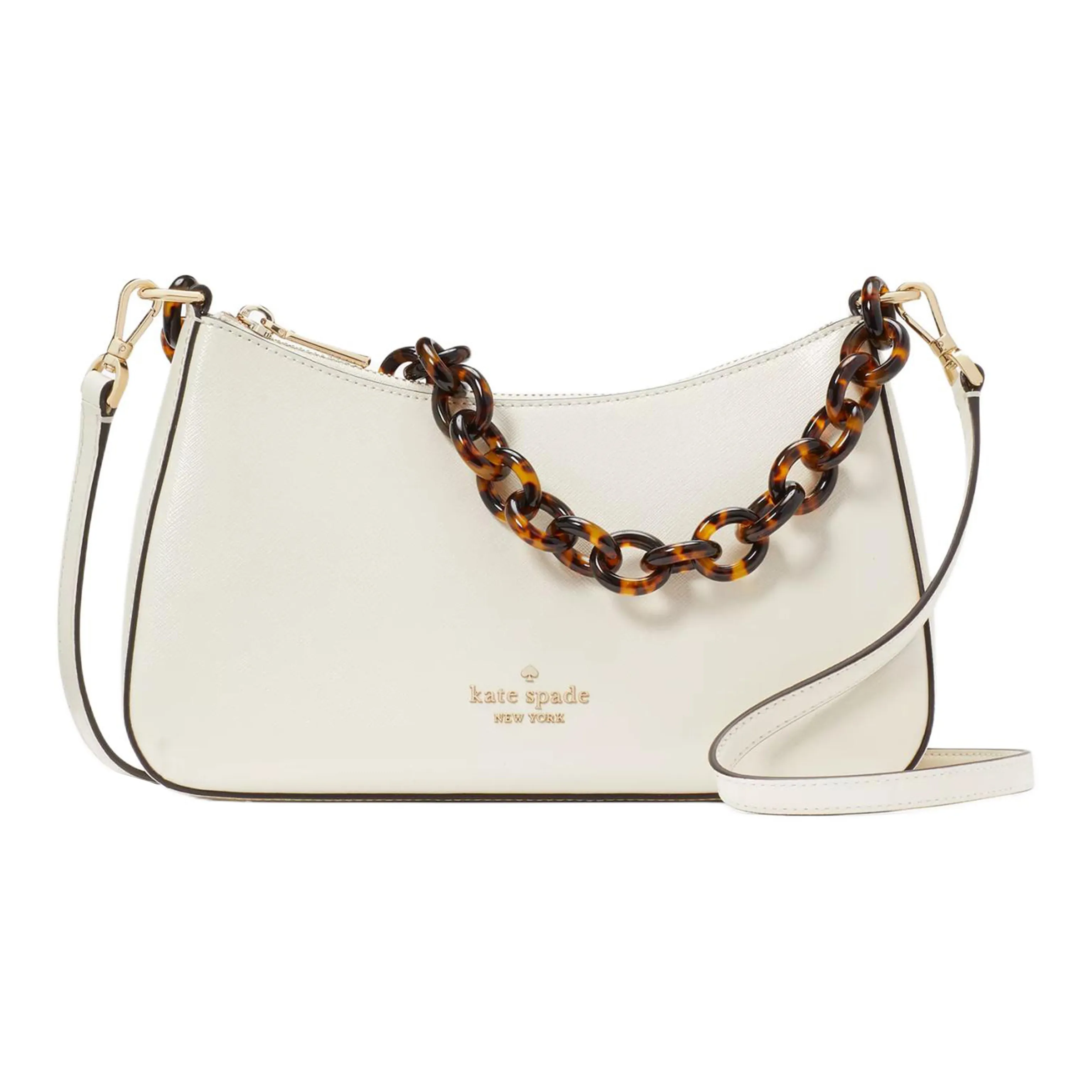 Kate Spade Saffiano кожа сумка через плечо женская белая