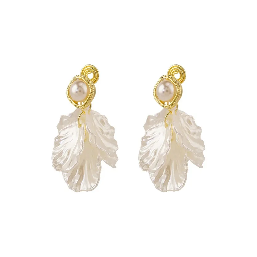 ZOKS Сплав Нижняя заколка On Серьги Женские Белые