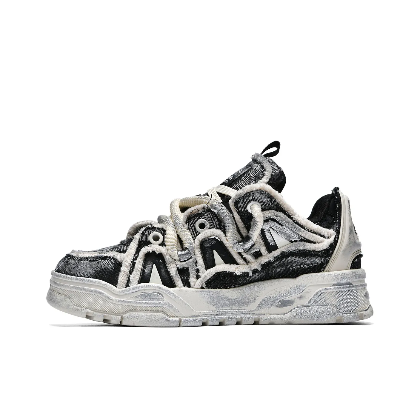 REPUSEN Dirty Puffy Shoes Anti Slip And Wear Resistant Height Increasing Low Top Skateboard Shoes Unisex