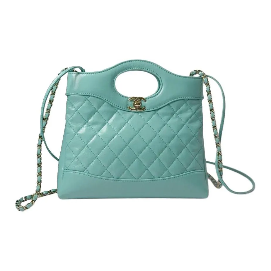 CHANEL Calfskin Shoulder Bag, Crossbody Bag, Handbag Mini Women's Turquoise