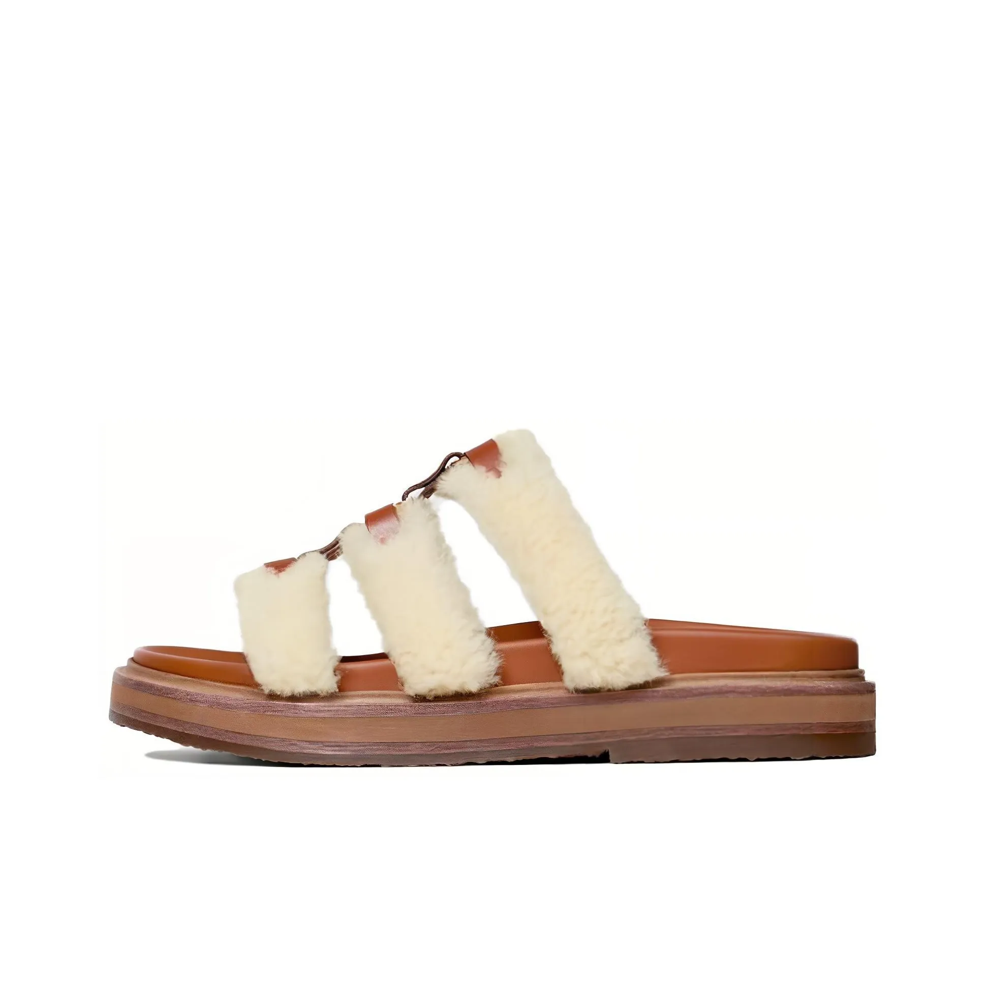 CELINE Slip Resistant Slide Slippers Women's Tan