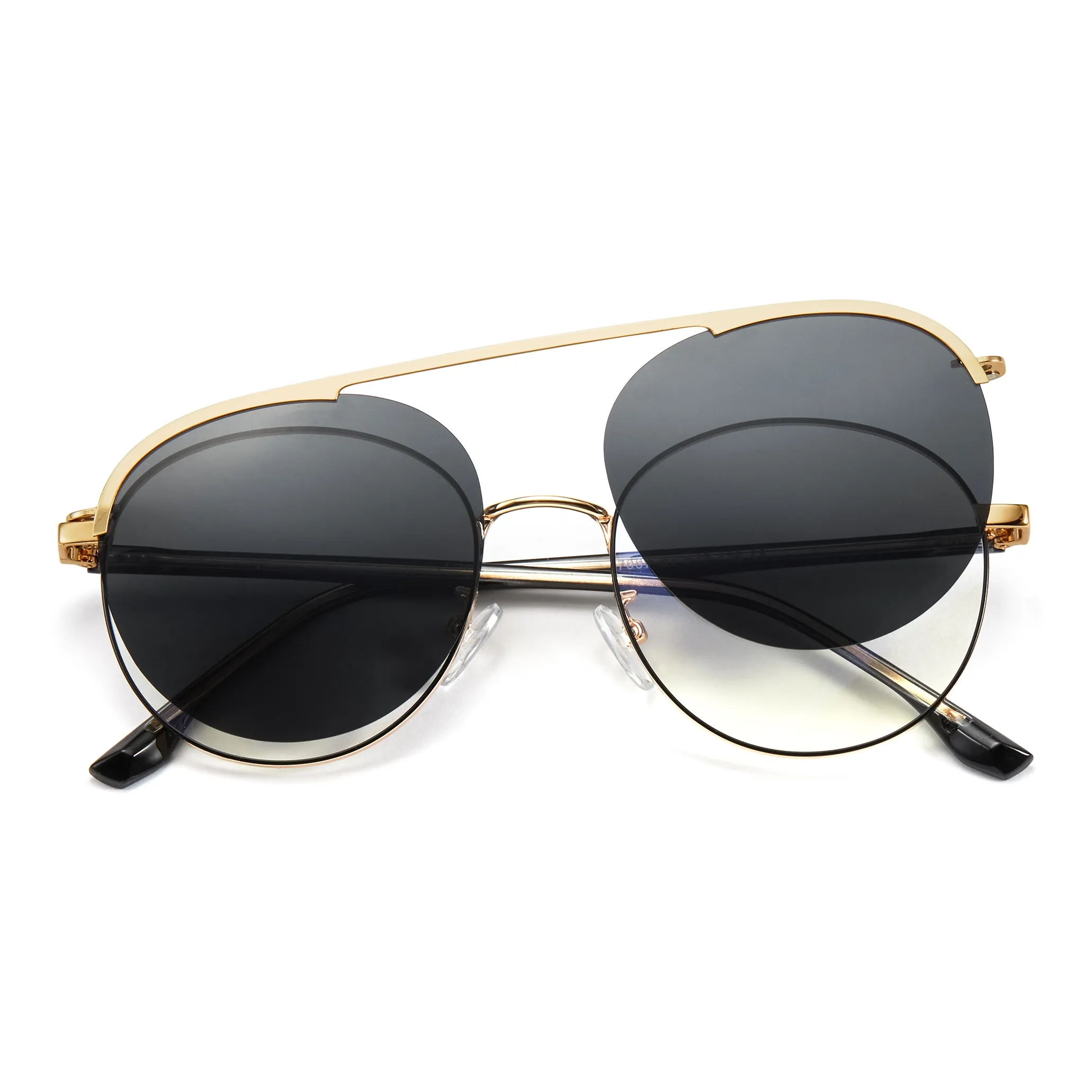 CYXUS Нержавеющая сталь Круглые Солнцезащитные очки Женские