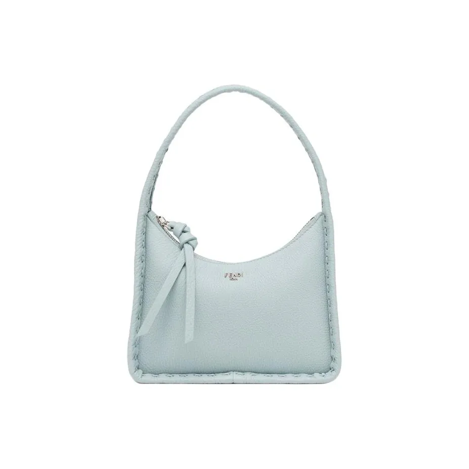 FENDI Calfskin Crescent Bag, Shoulder Bag, Handbag Mini Women's Light Blue