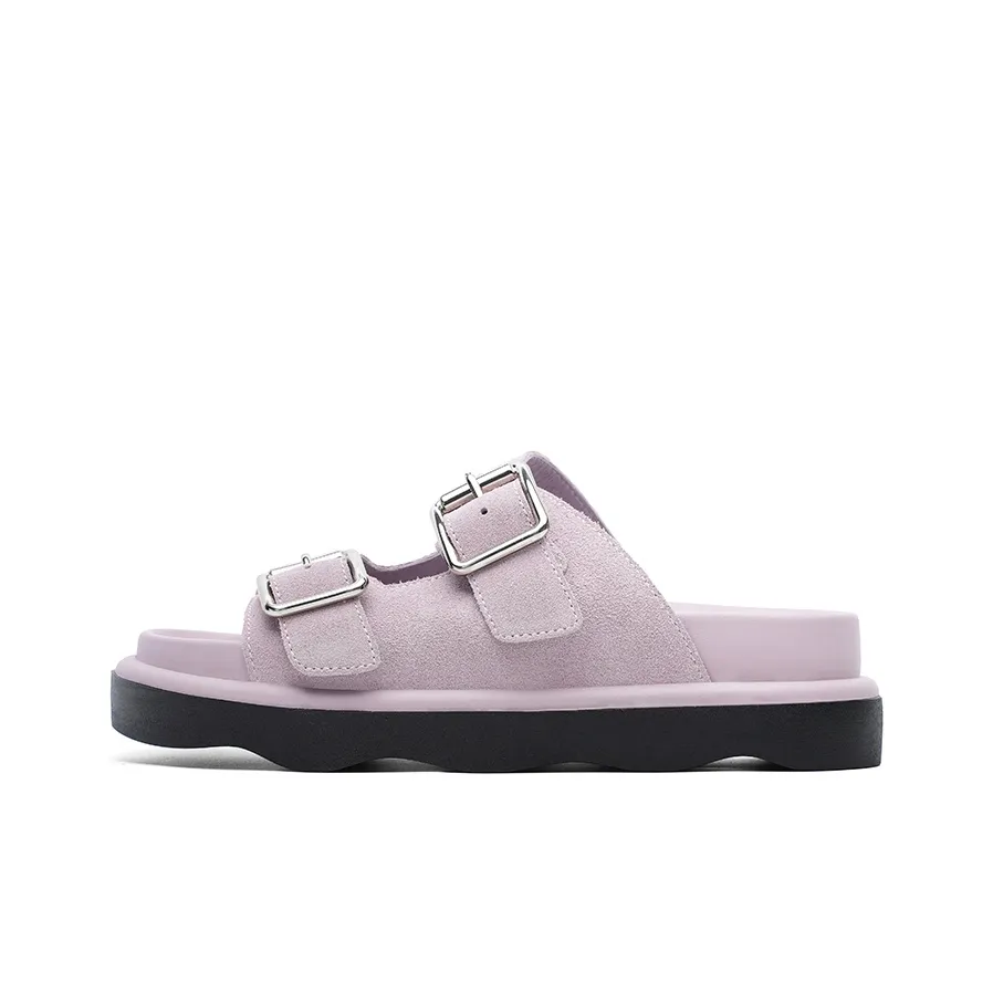 Dickies Резиновая подошва кожаные слипоны с пэчворком женские светло-розовые