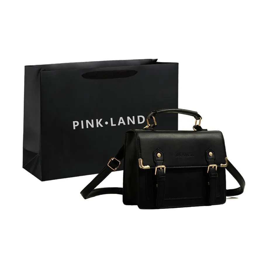 PINK·LAND ПУ (полиуретан) Рюкзак Сумка через плечо Стандартная Женская Черный Светло-коричневый Кофейный