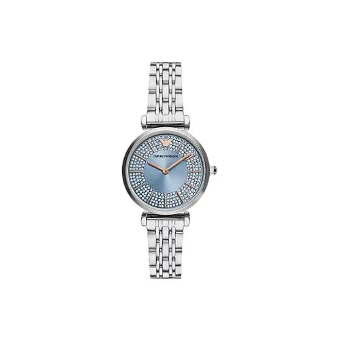EMPORIO ARMANI Women's Watch Кварцевый механизм ремешок из нержавеющей стали 32 мм синий циферблат