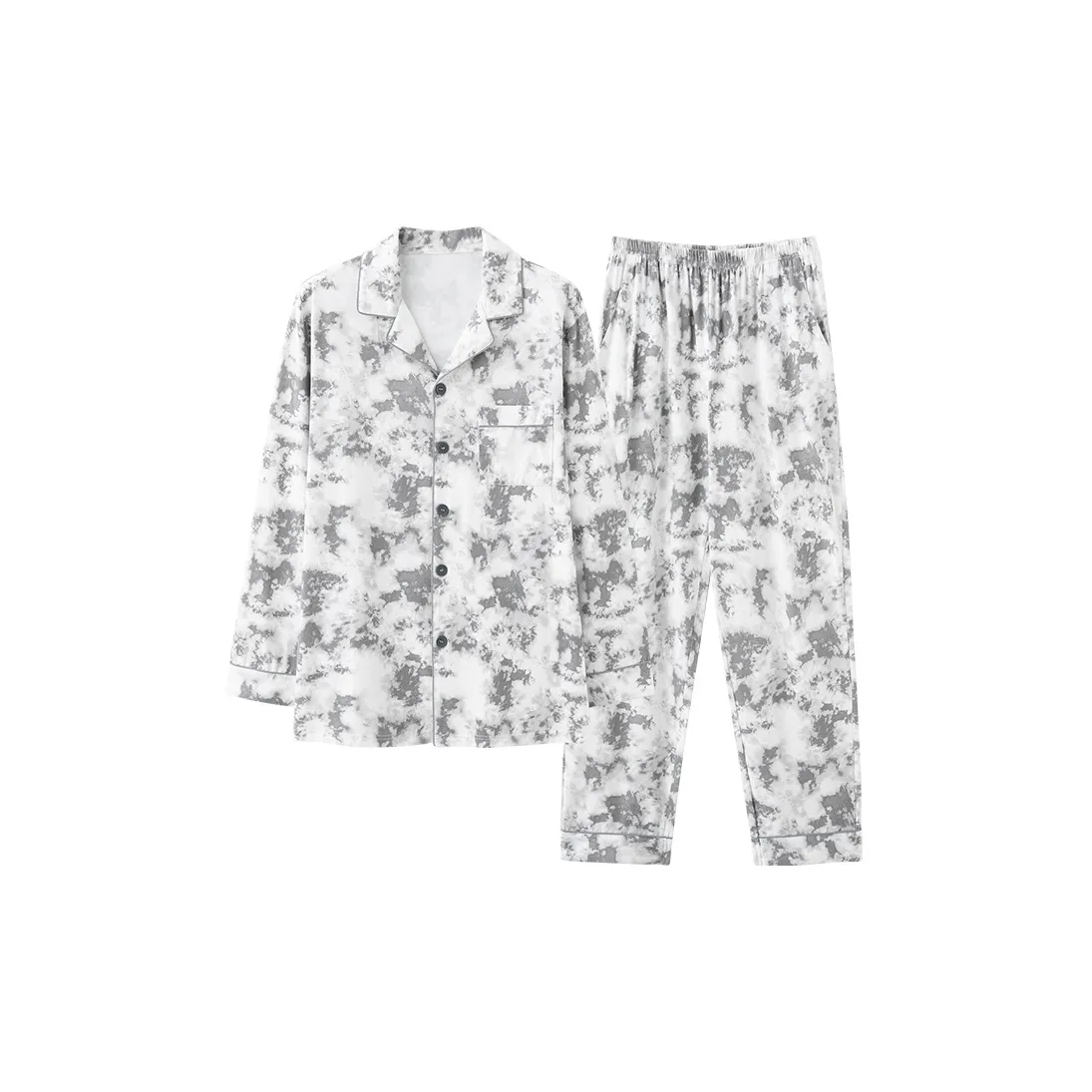 QINJING Градиент Серый Мужской Пижамный Комплект