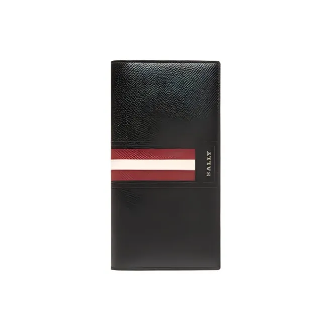 BALLY Текстурированный кошелек из коровьей кожи мужской черный