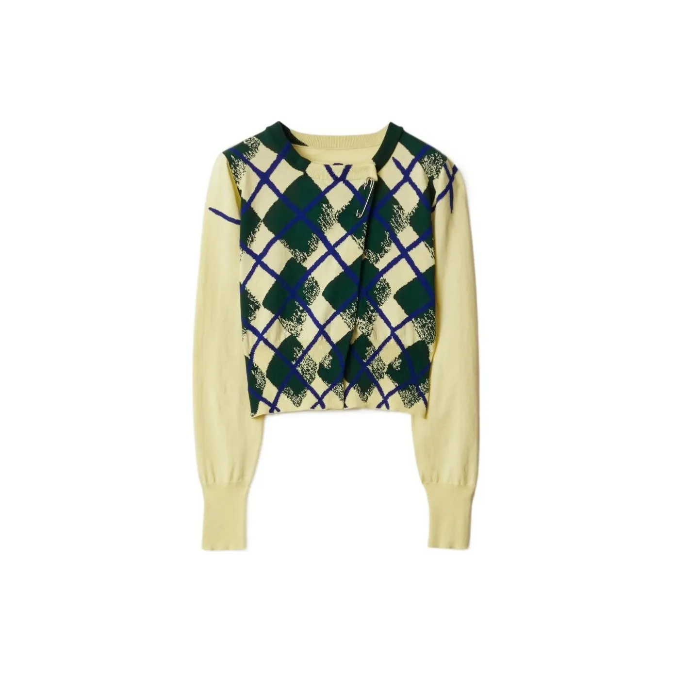 Burberry Argyle intarsia Cropped Cotton Jumper
