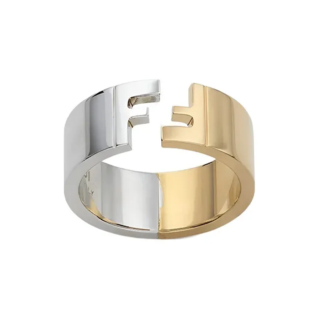 FENDI Медные кольца, золотой/серебристый, унисекс