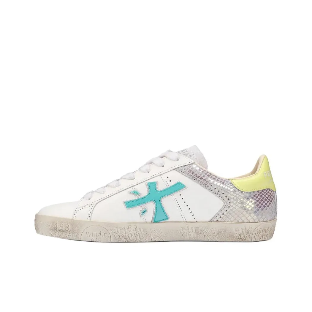 PREMIATA Low-Top Skateboard Shoes Women's White Pink Blue