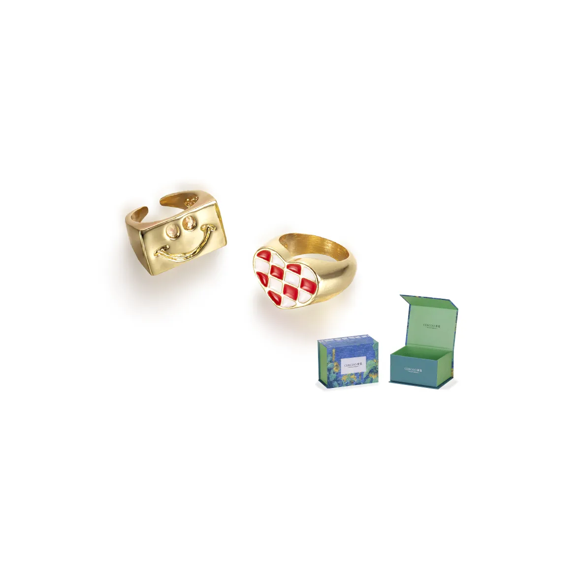 Cercoo Сплав Кольца JZ005 Шампанский Цвет Женские