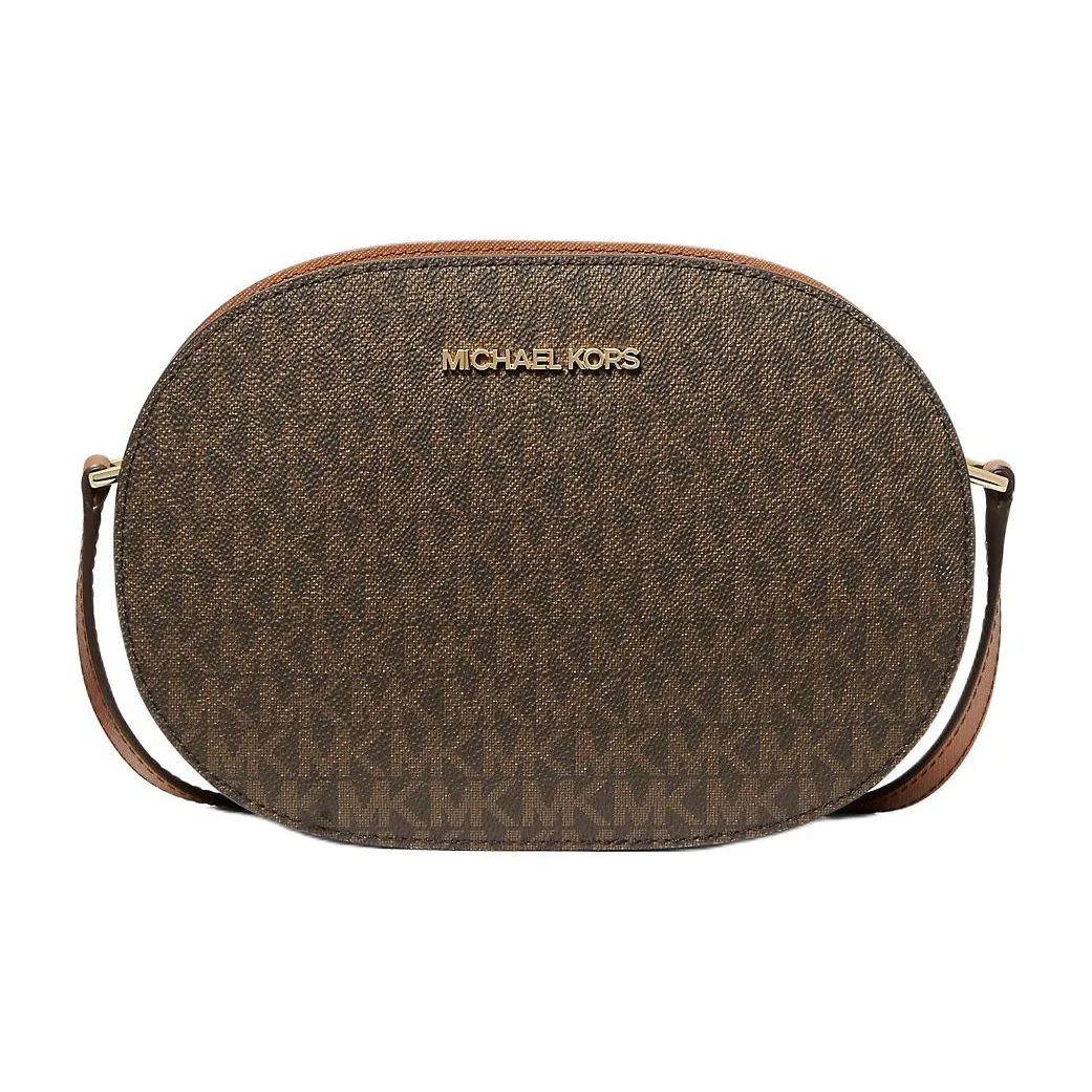 MICHAEL KORS Jet Set Travel Холст Сумка через плечо Средняя Женская Коричневая