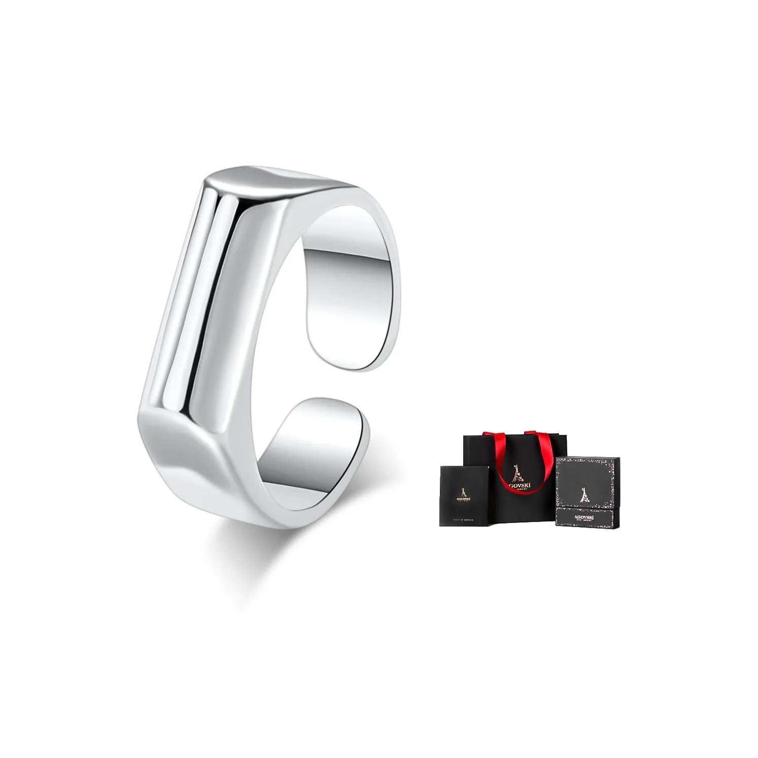 AGOVSKI Медные кольца, прохладный металлический дизайн, кольцо + звезда, подарочная коробка, женские