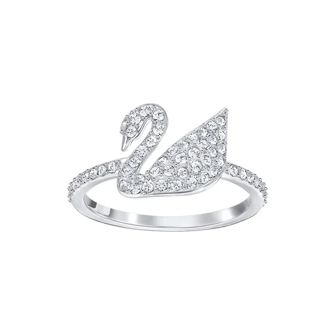 Swarovski ICONIC SWAN Rhodium Plated Rings Women's