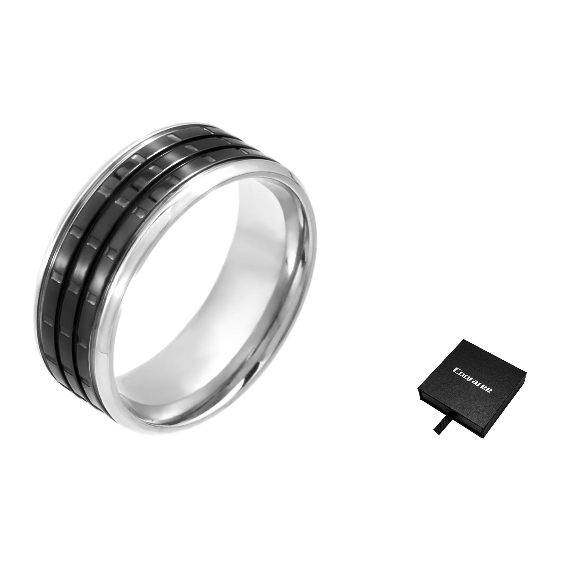 Cooraree Кольца из титановой стали унисекс