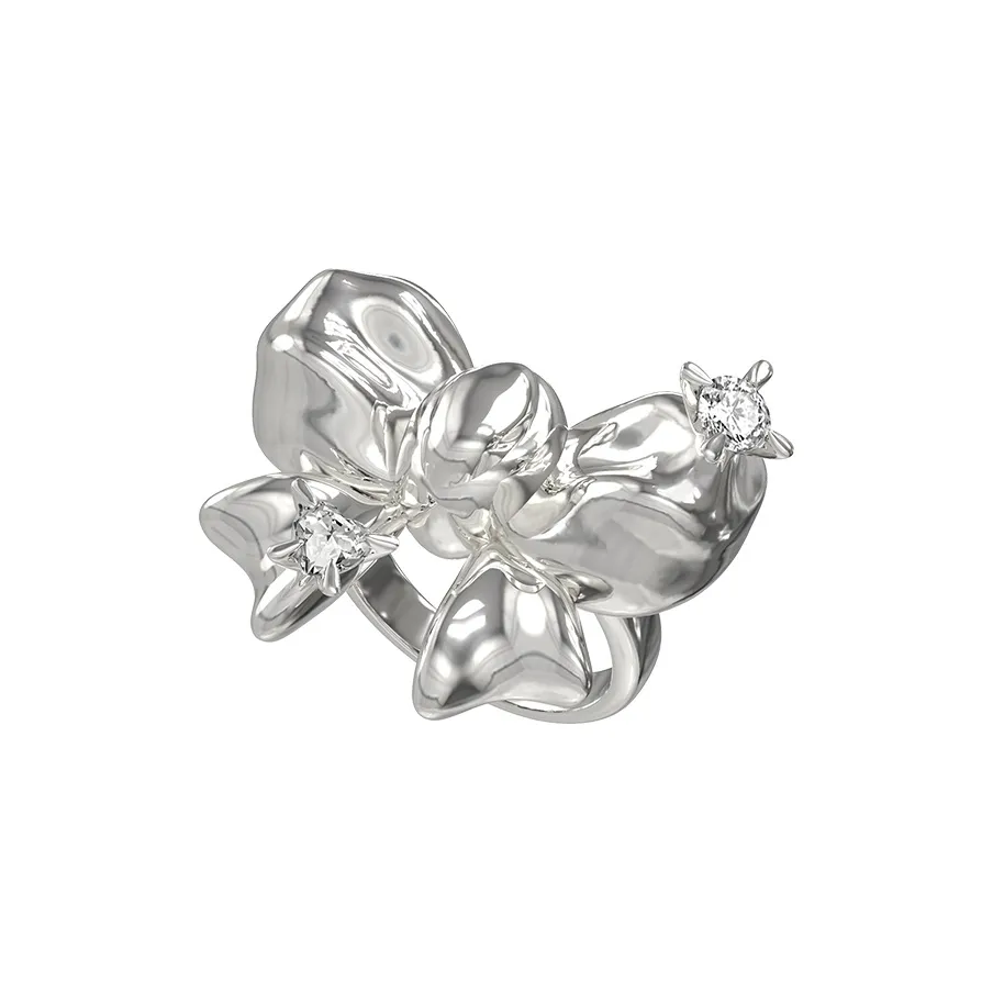 BOONEE Кольцо из меди с покрытием из белого золота женское