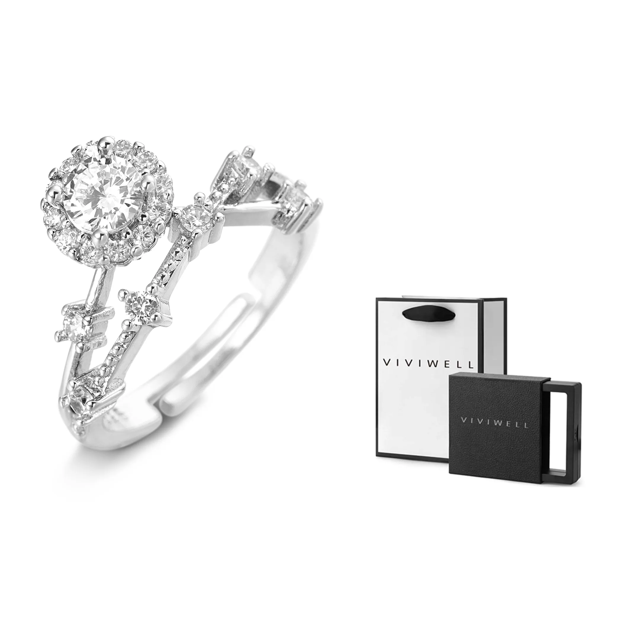 VIVIWELL Циркон Кольца Женские