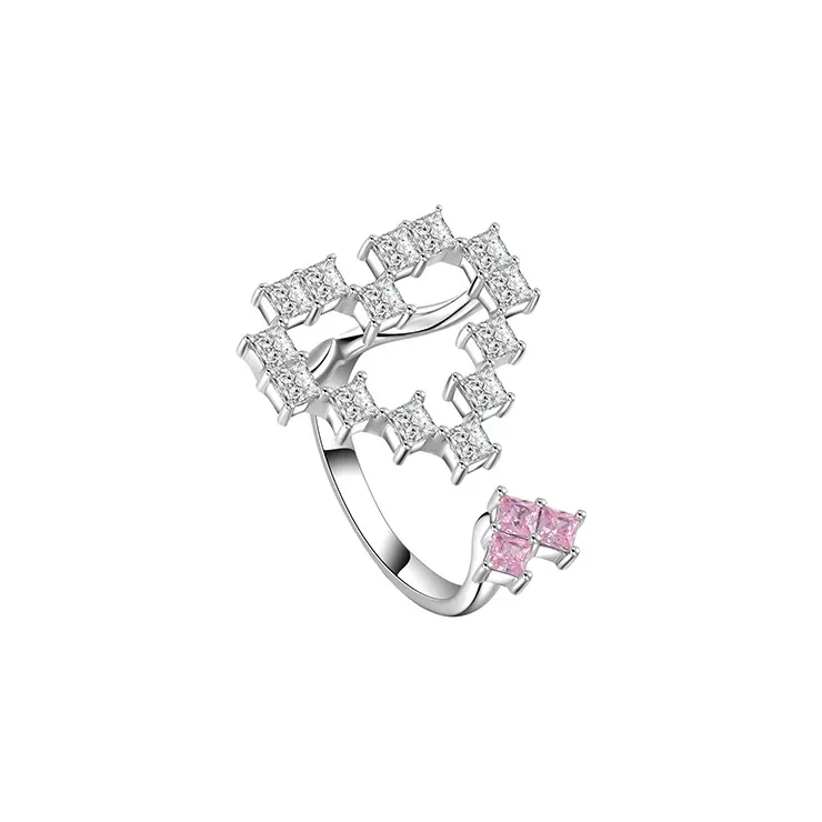 Abyb Charming Синтетический Кубический Цирконий/Стразы Кольцо Серебряное Женское