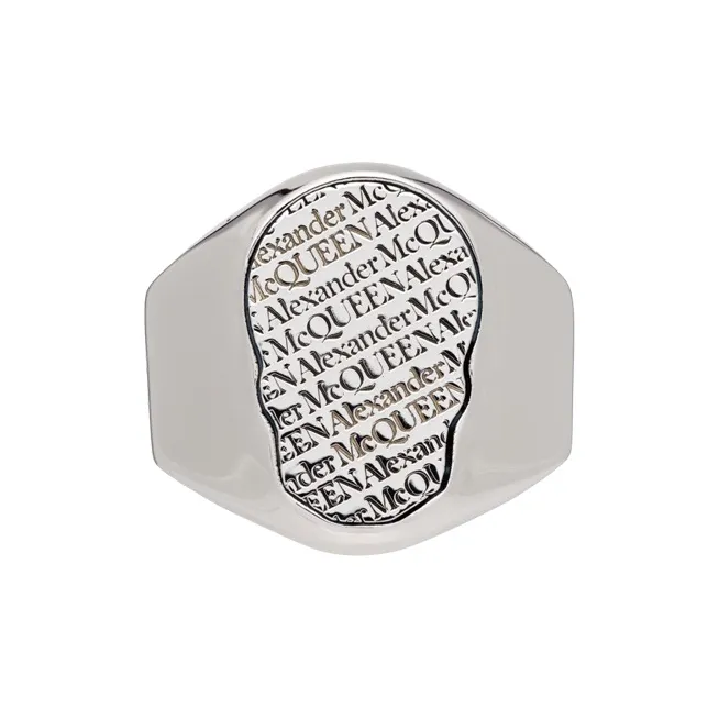 Alexander McQueen Латунные Кольца Серебряные Унисекс