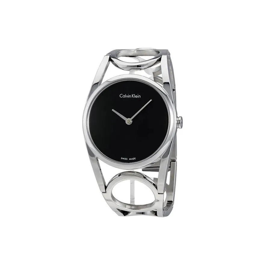 CK Calvin Klein Женские Наручные часы Кварцевый механизм Нержавеющая сталь Ремешок 32 мм Черный циферблат Женские часы