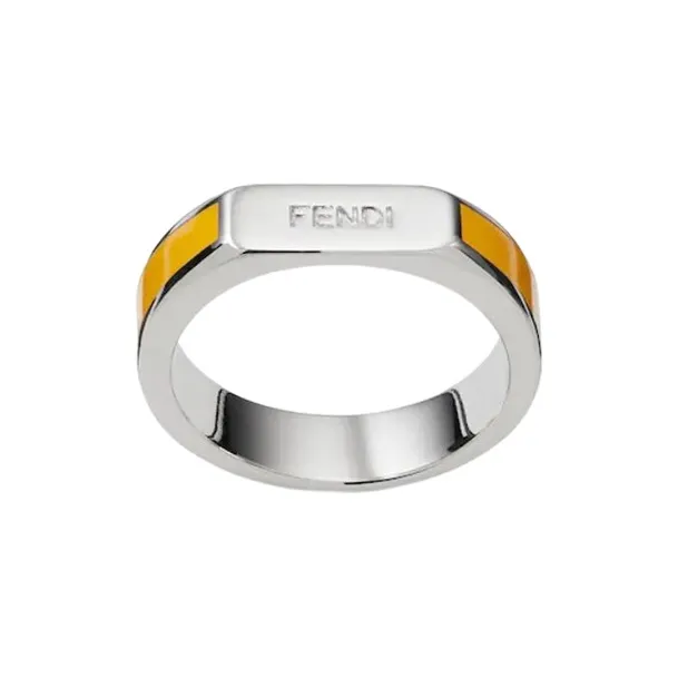 FENDI Латунь Кольца Серебряные/Желтые Мужские