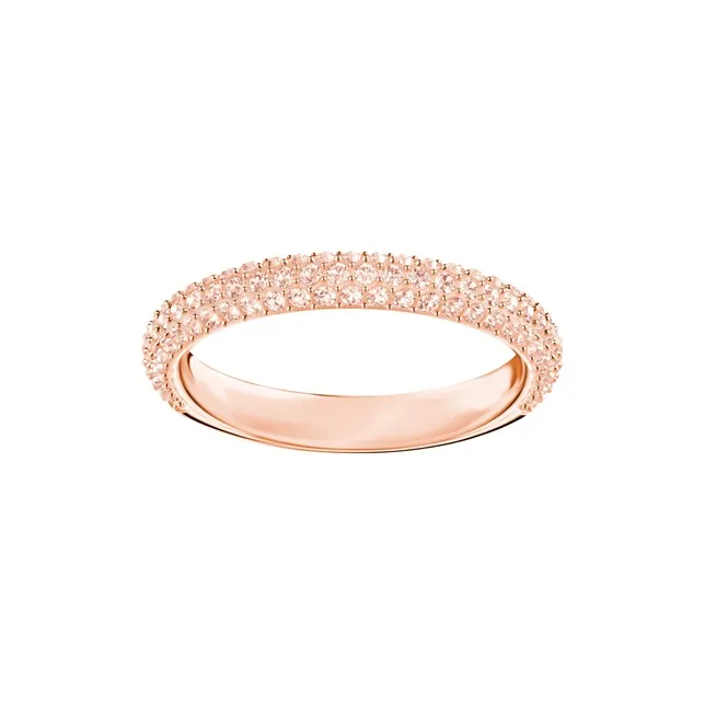Swarovski Rose Gold Tone Plated Crystal Rings Women's Pink
