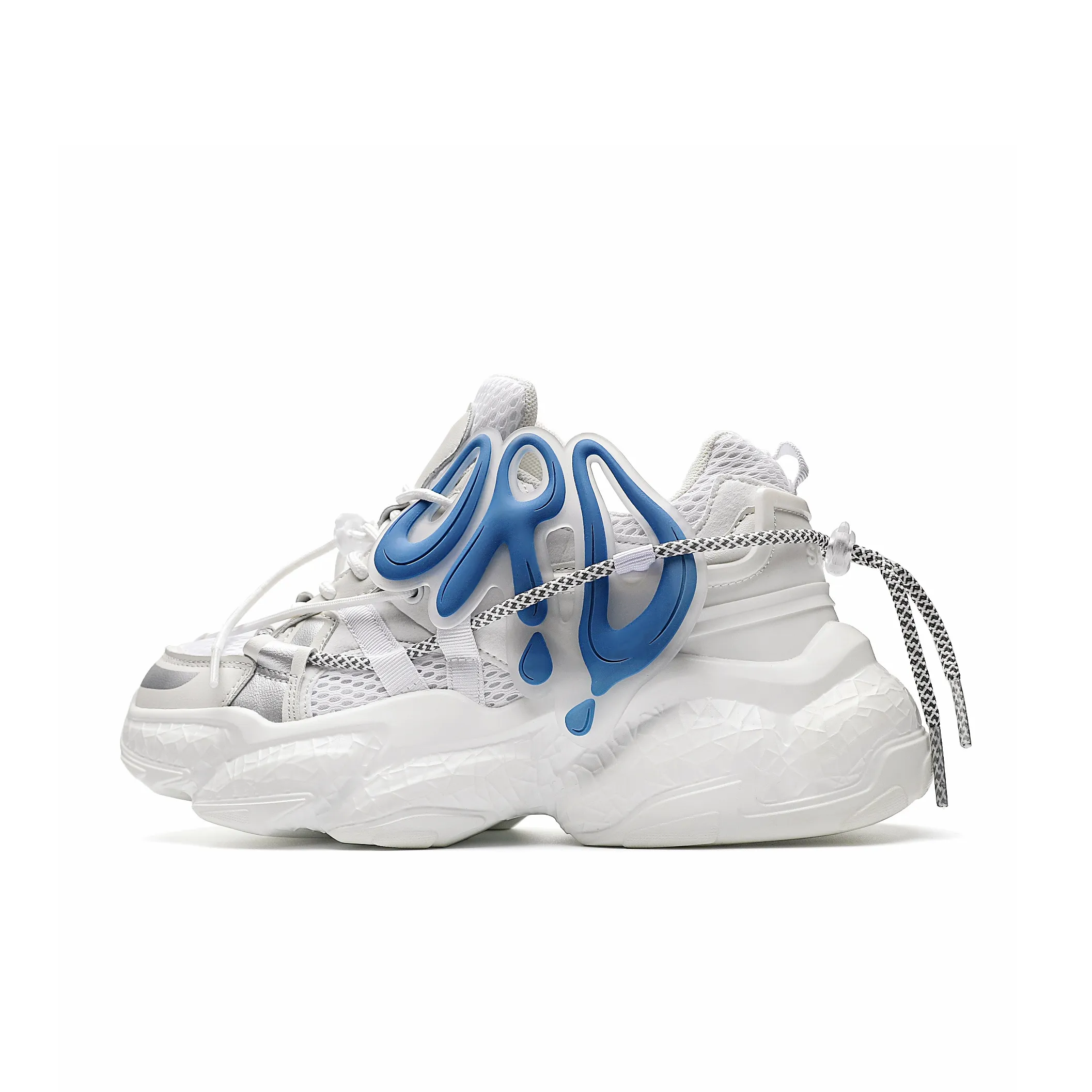 ORD Wear resistant Lightweight Breathable And Non slip. Chunky Sneakers Unisex White Blue