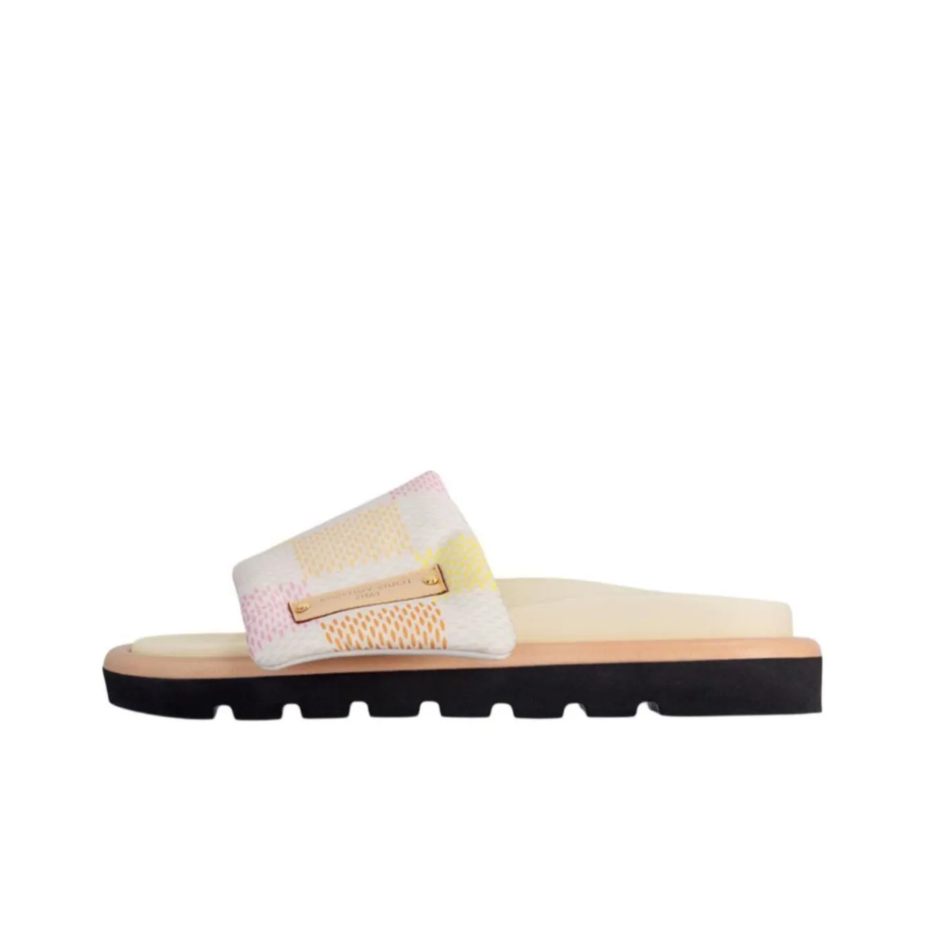 LOUIS VUITTON Pool Pillow Comfort Slide Slippers Women's Beige Pink Yellow