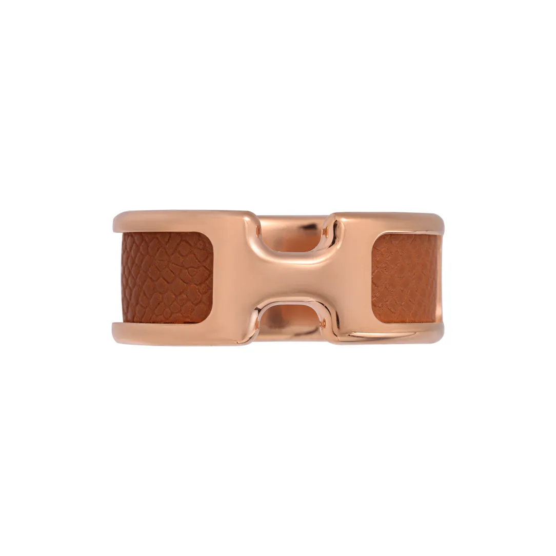 HERMES Metal Rings Women's Brown/Rose Gold