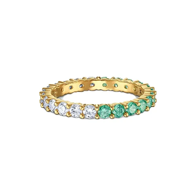 Swarovski Vittore Faux Crystal Rings Women's Green, Gold Tone Plated