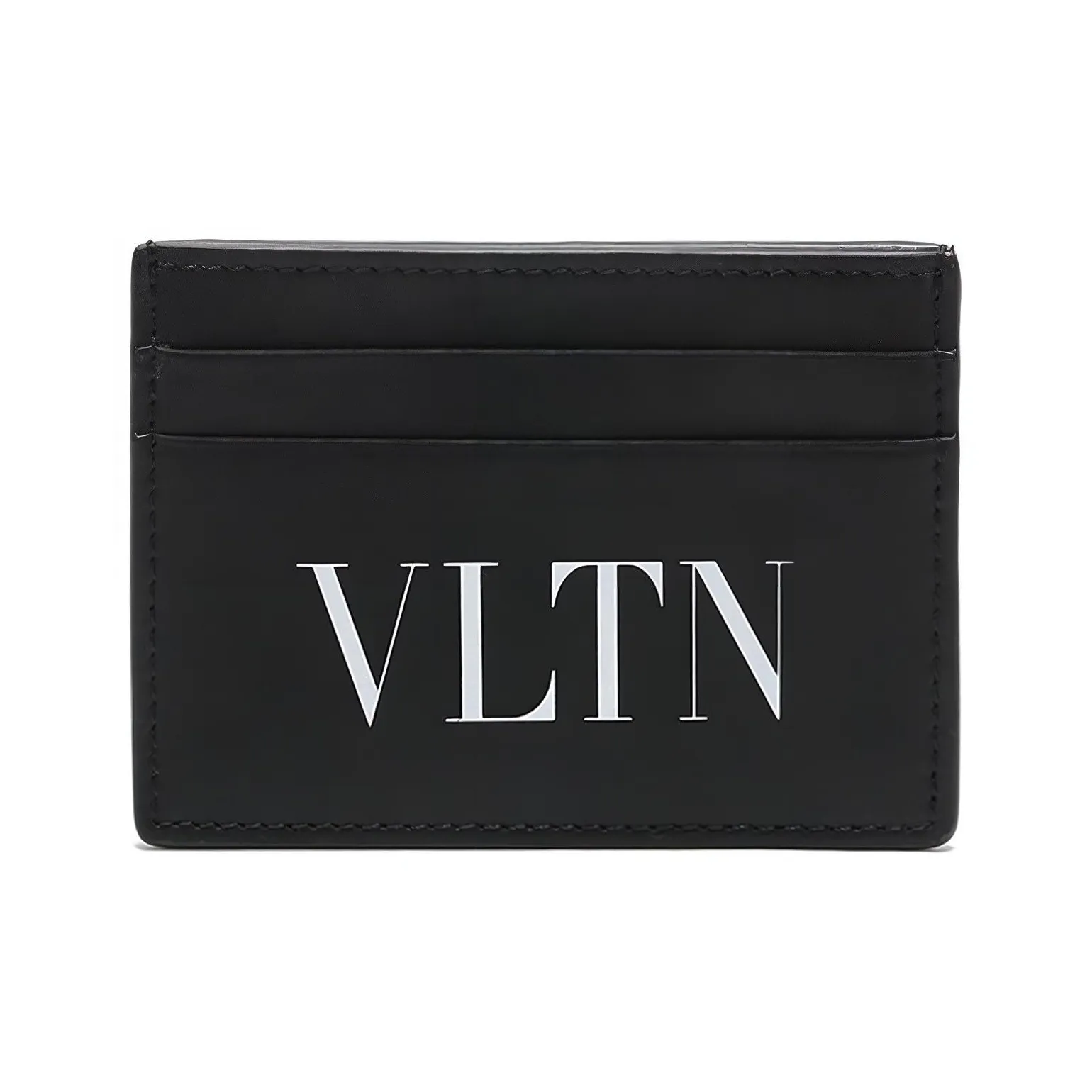 Valentino Cow Leather Card Holder Card Holder Men's Black White