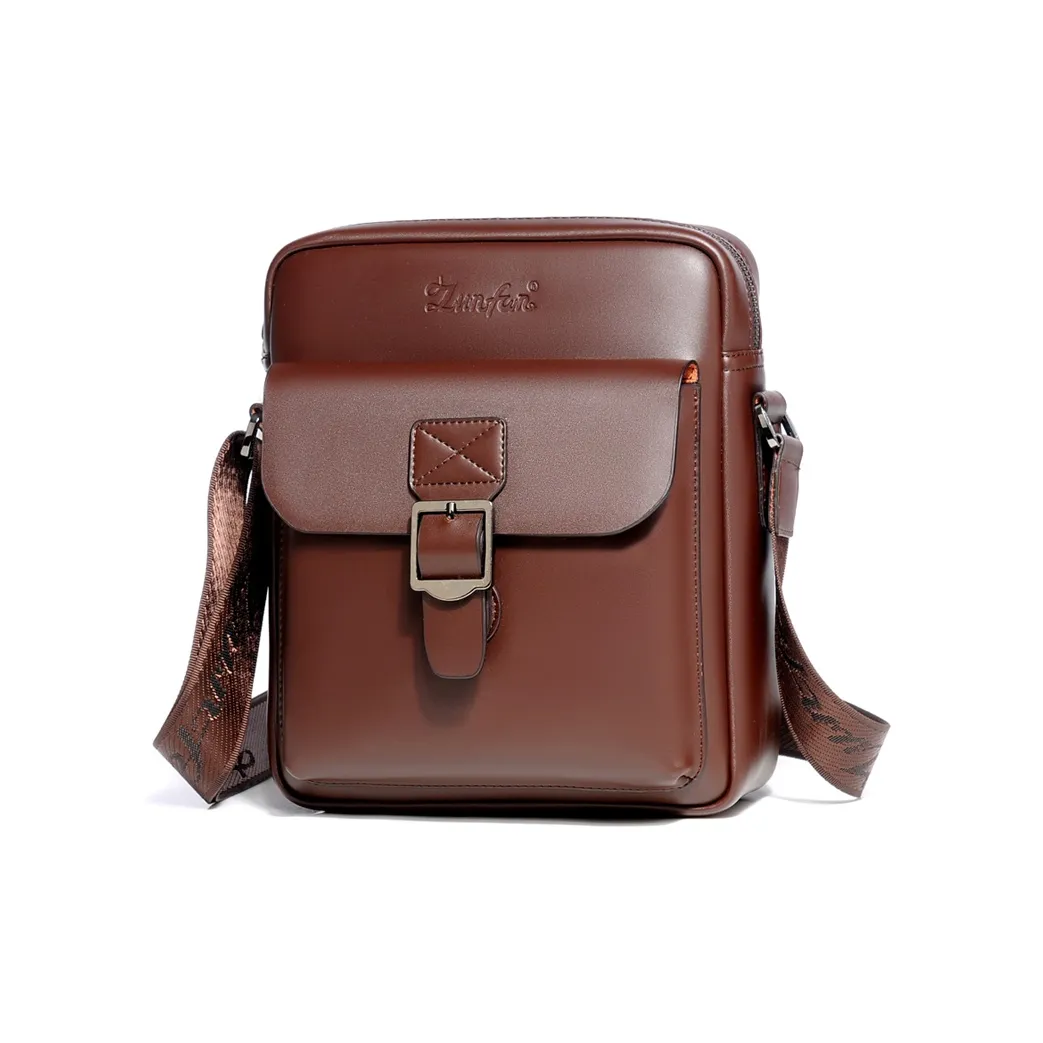 Venerable Brahma Натуральная кожа Сумка через плечо Стандартная Мужская Коричневый Черный