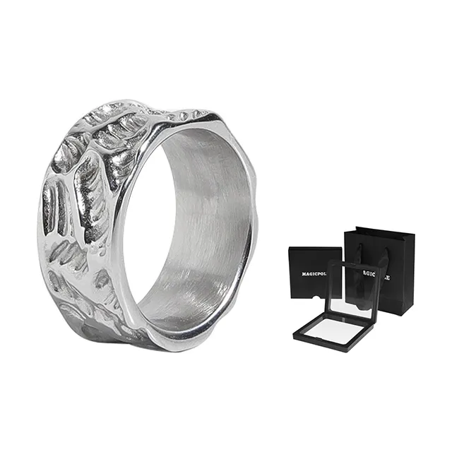 MAGICPOLE Кольца из титанового стального сплава унисекс серебряный