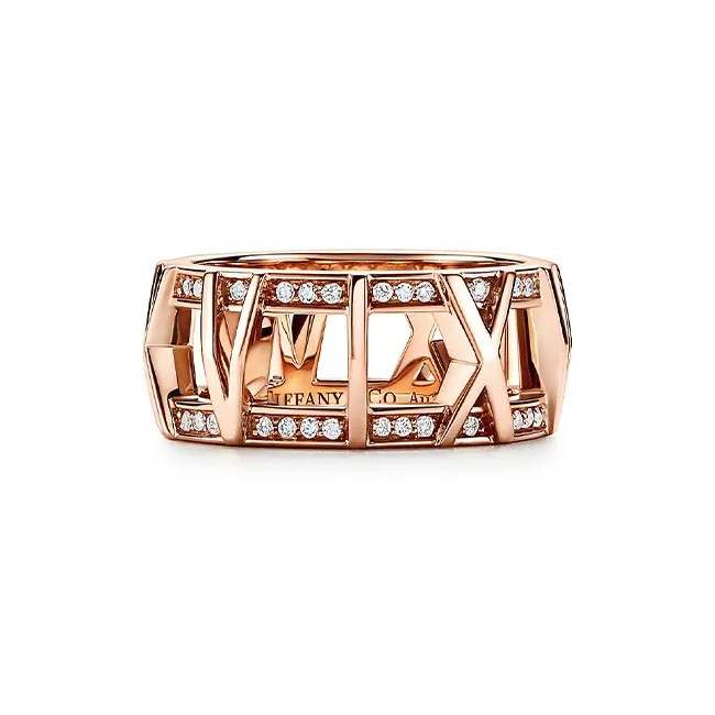 TIFFANY & CO. Diamond Rings Unisex Rose Gold